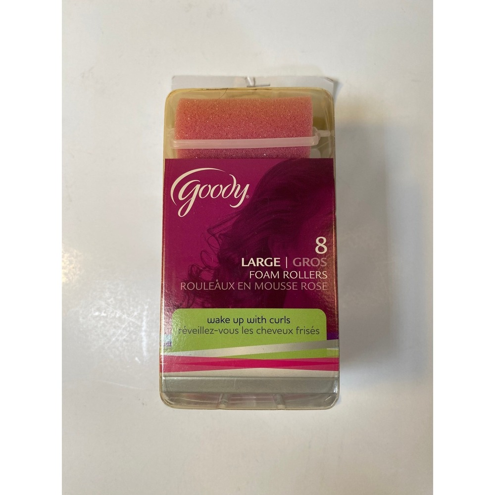 Goody 8 Count Large Pink Foam Hair Rollers Overnight Curls 182589900